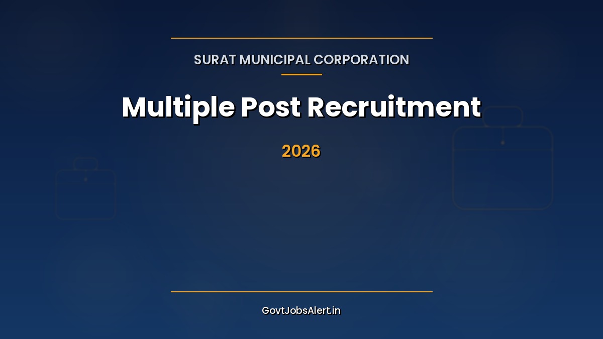 Surat Municipal Corporation SMC Recruitment 2026 notification for 2495 vacancies across 45 posts