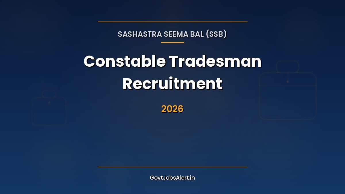 SSB Constable Tradesman 2026 Recruitment — 827 vacancies in Driver, Tailor, Barber, Washerman and 7 more trades