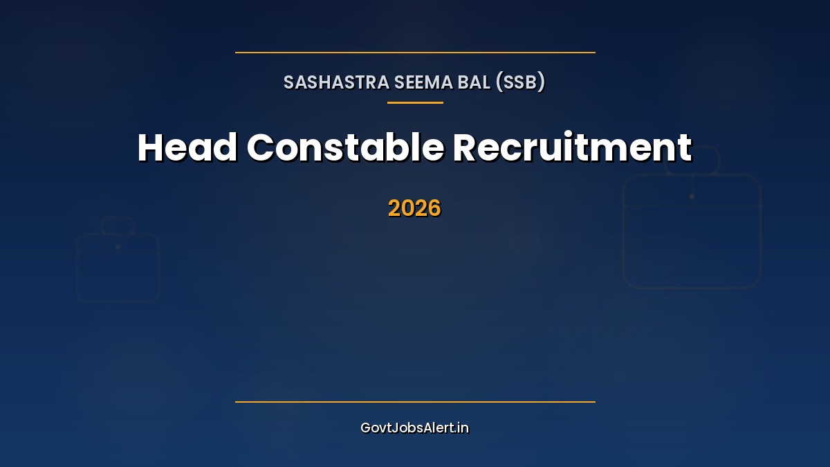 SSB Head Constable Recruitment 2026 notification for 233 posts in Communication, Electrician, Steward and Veterinary trades