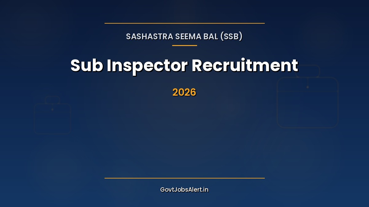 SSB Sub Inspector Recruitment 2026 notification for 51 SI Staff Nurse Pioneer Communication vacancies
