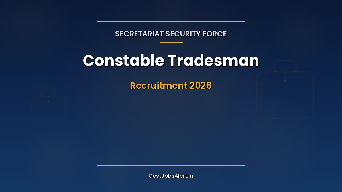 SSF Constable Tradesman Recruitment 2026 notification for Barber and Washerman posts