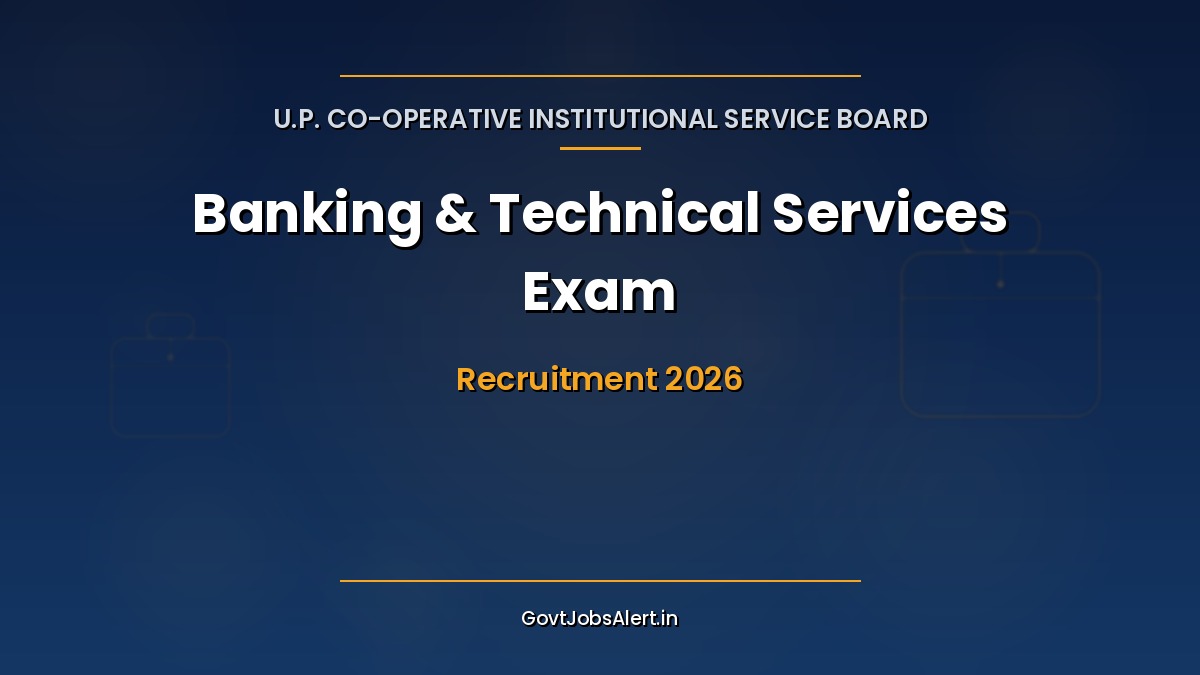 UP Co-operative Banking and Technical Services Exam 2026 recruitment notification for 116 vacancies