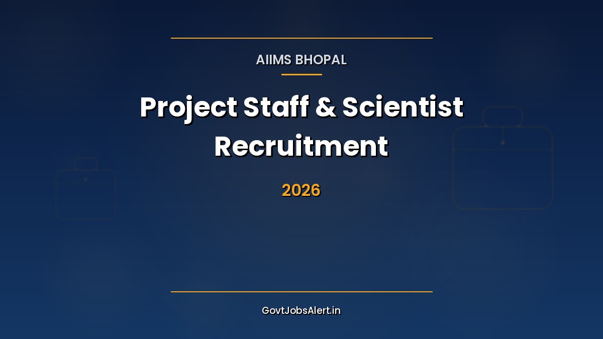 AIIMS Bhopal Project Technical Support Staff Scientist and Research Officer Recruitment 2026 walk-in notification