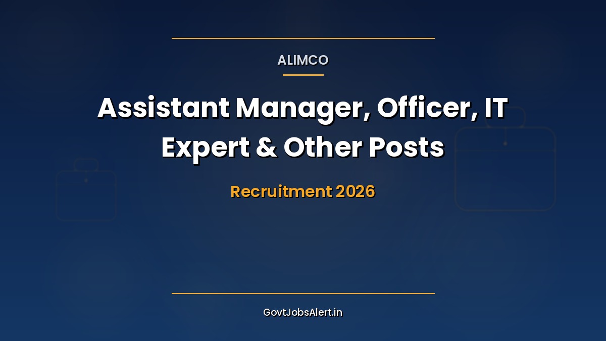 ALIMCO Recruitment 2026 notification for 162 contractual posts across IT, clinical, engineering and management departments