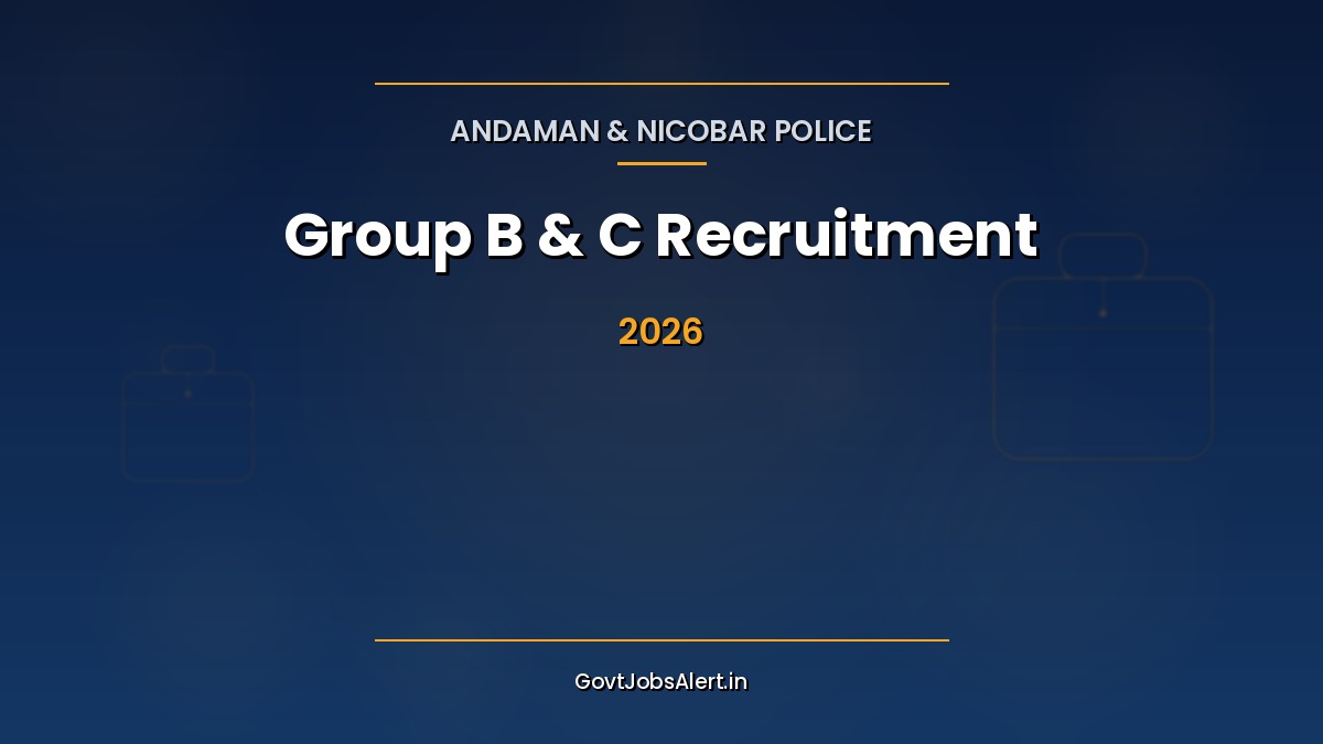 Andaman & Nicobar Police Group B & C Recruitment 2026 notification banner with 498 vacancies