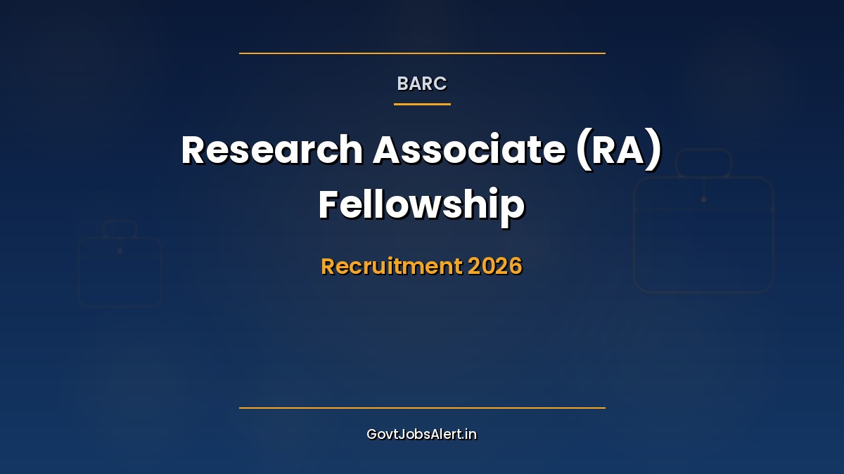 BARC Research Associate Recruitment 2026 notification for 55 RA Fellowship posts at Bhabha Atomic Research Centre Mumbai