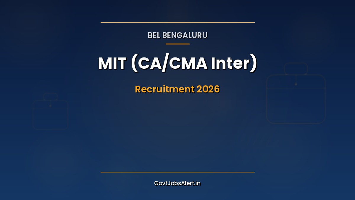 BEL Bengaluru Management Industrial Trainee MIT Recruitment 2026 - Walk-In 27 April Thumbnail
