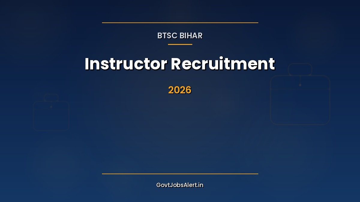 BTSC Instructor Recruitment 2026 notification for 723 ITI trade instructor posts in Bihar