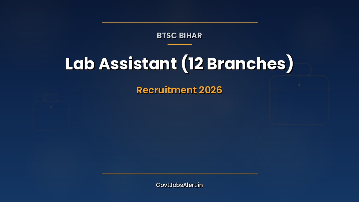 BTSC Lab Assistant Recruitment 2026 notification for 1091 posts across 12 engineering branches in Bihar