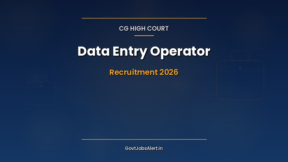 CG High Court DEO Recruitment 2026 notification banner for 38 Data Entry Operator posts at Pay Level-6 through CG Vyapam online portal apply online