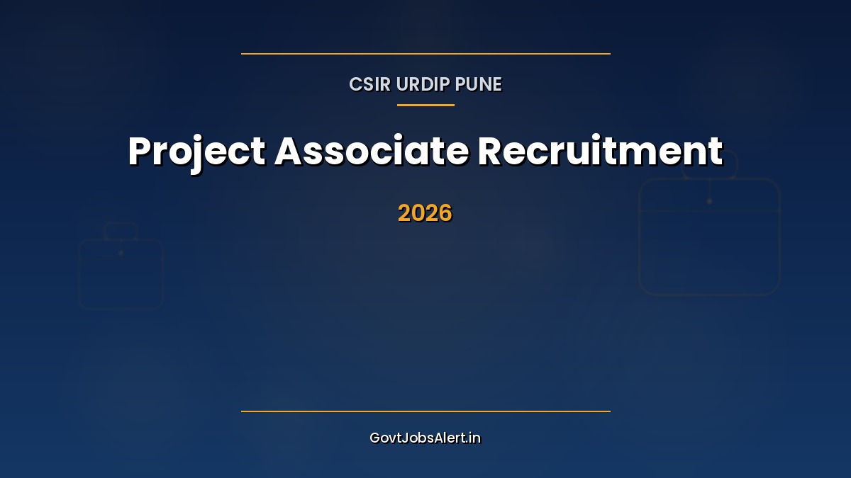 CSIR URDIP Pune Project Associate Recruitment 2026 walk-in notification for 19 posts in Patent Informatics