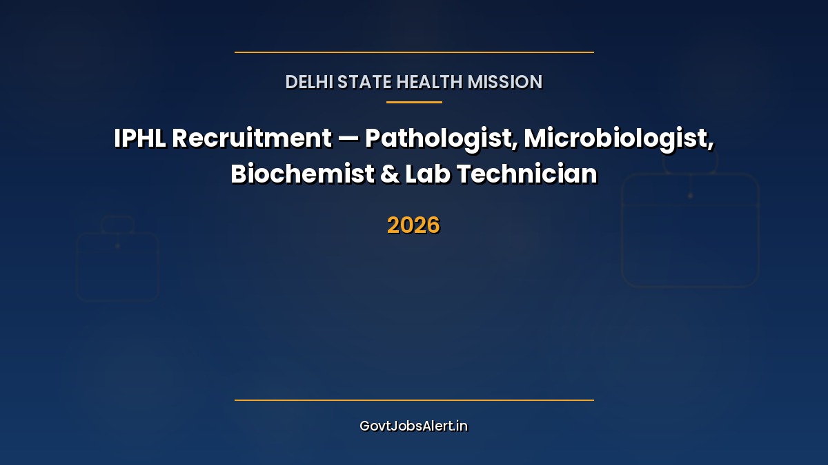 Delhi IPHL Recruitment 2026: 116 vacancies for Pathologist, Microbiologist, Biochemist & Lab Technician under PM-ABHIM