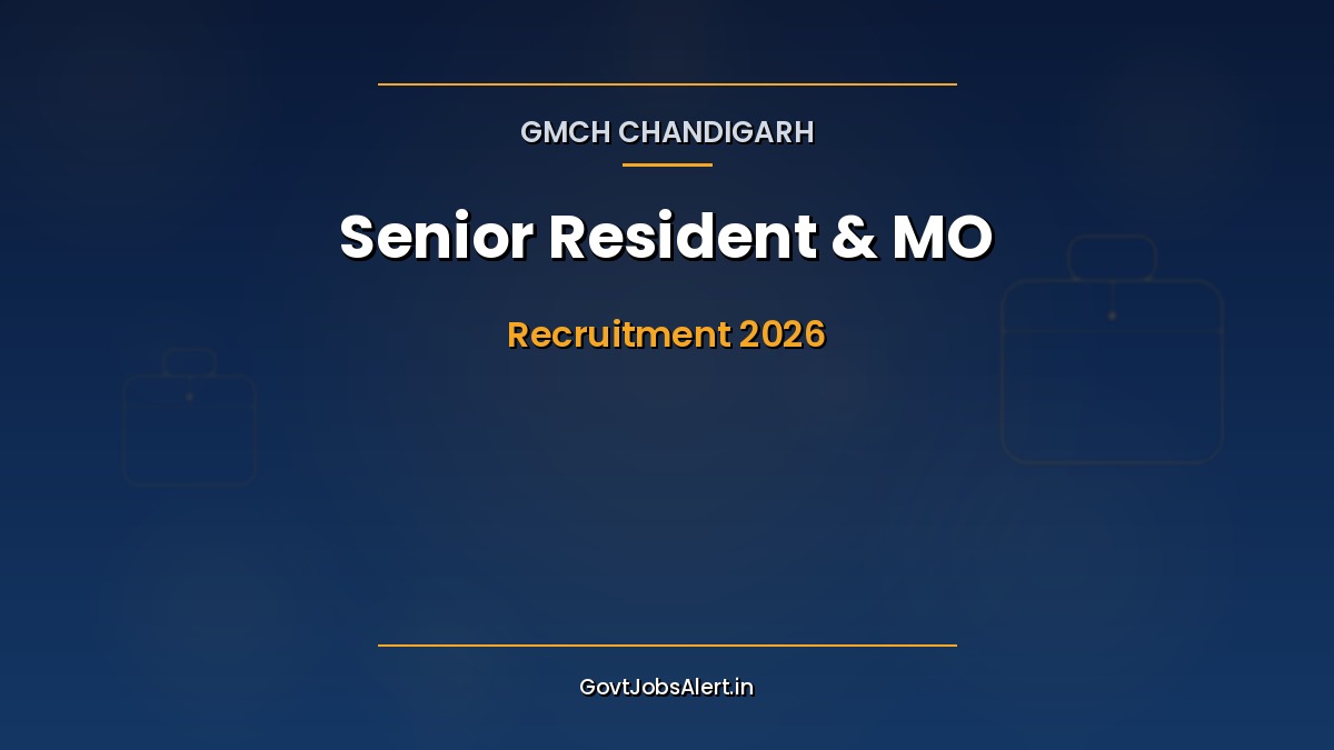 GMCH Chandigarh Senior Resident & MO Recruitment 2026 - 100 Posts Walk-In Interview Thumbnail