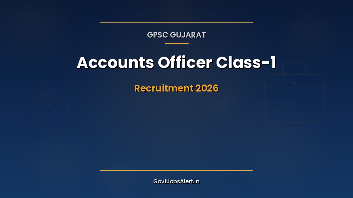 GPSC Accounts Officer Class 1 Recruitment 2026 notification for 6 posts under Finance Department Gujarat
