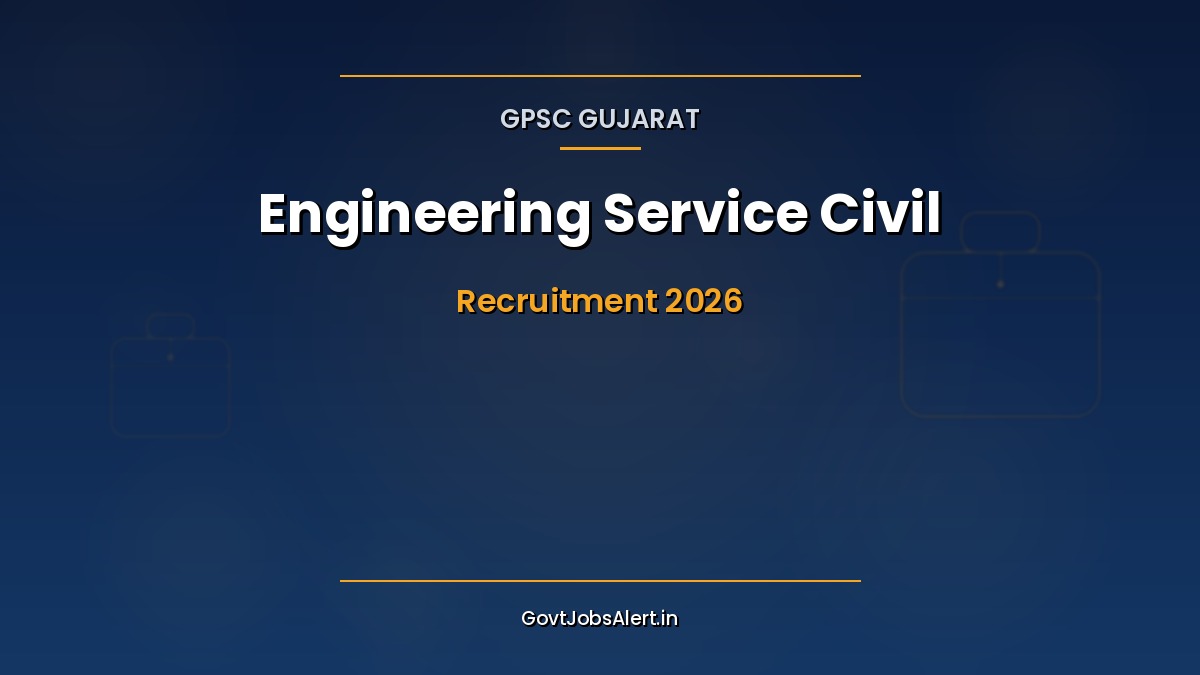 GPSC Gujarat Engineering Service Civil Recruitment 2026 notification for 103 Executive and Deputy Executive Engineer posts