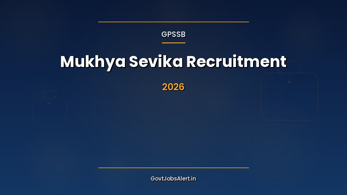 GPSSB Mukhya Sevika Recruitment 2026 notification featured image for 169 women-only Lady Supervisor ICDS posts in Gujarat
