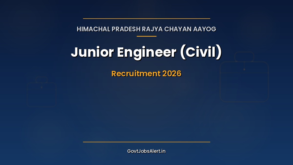 HPRCA Junior Engineer Civil Recruitment 2026 notification for 149 vacancies in Himachal Pradesh
