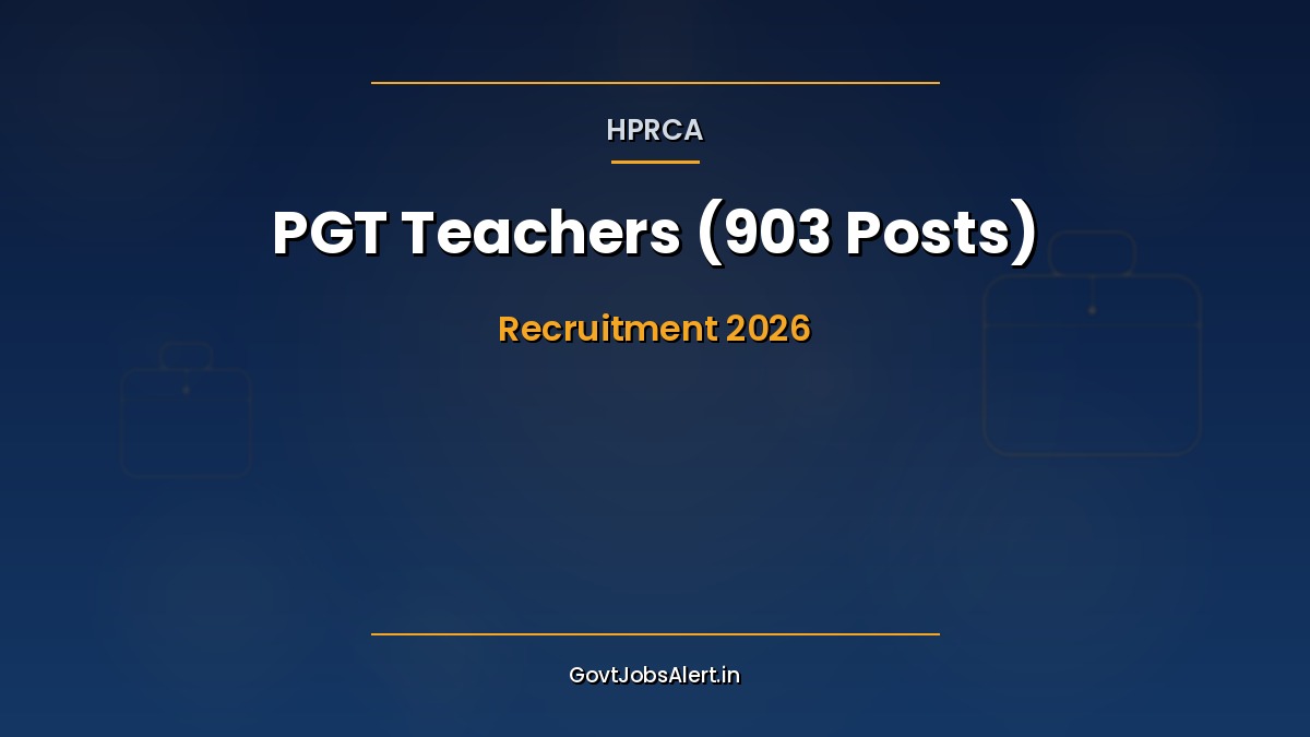 HPRCA Himachal Pradesh PGT Teacher Recruitment 2026 notification for 903 vacancies in CBSE Government Schools