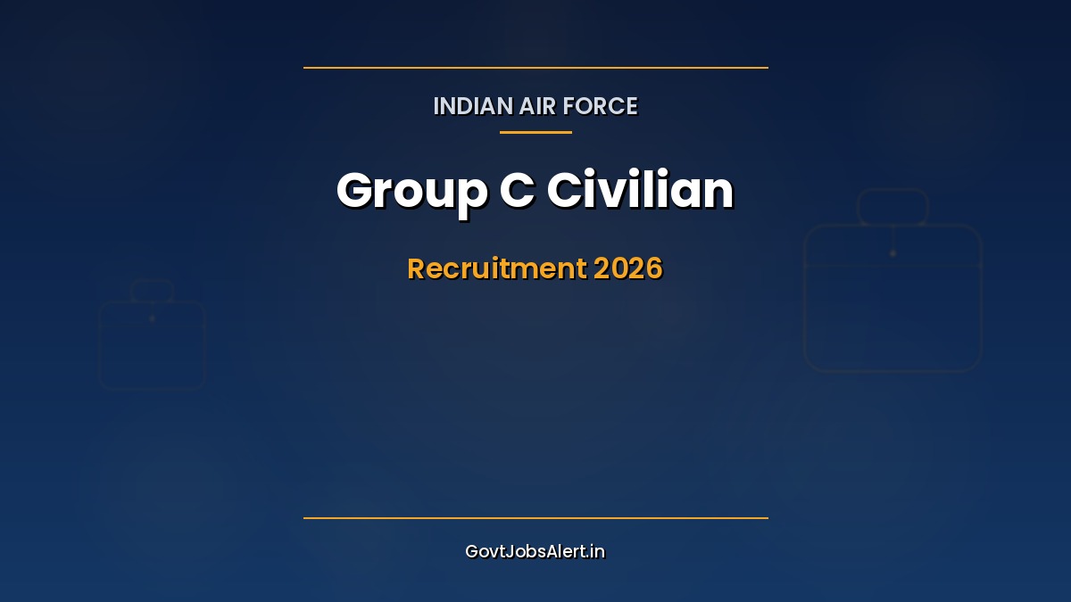 IAF Group C Civilian Recruitment 2026 notification thumbnail showing 47 LDC, Hindi Typist and MT Driver vacancies with Pay Level-2 details for Indian Air Force.