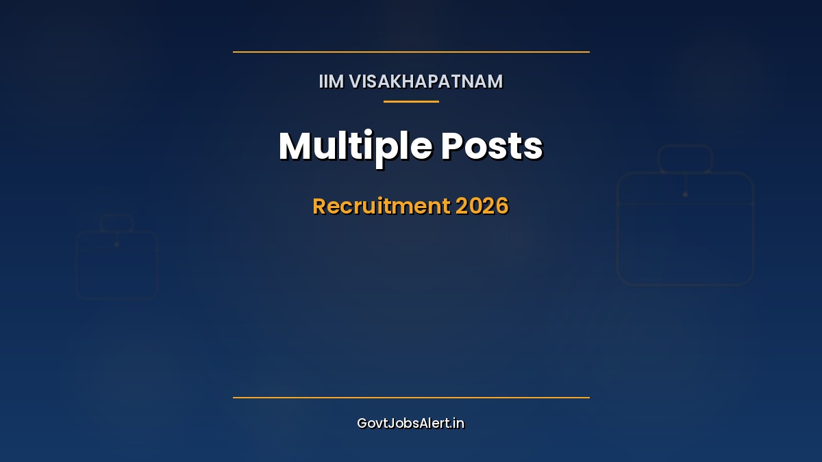 IIM Visakhapatnam Recruitment 2026 thumbnail showing Assistant, Academic Associate, Head Nurse and Assistant Manager Accounts vacancies with monthly pay of 30000 to 45000.