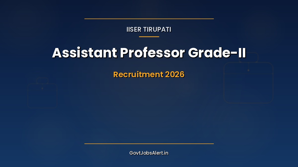 IISER Tirupati Assistant Professor Grade II Recruitment 2026 notification for 6 contract posts in Economics Statistics Computer Science