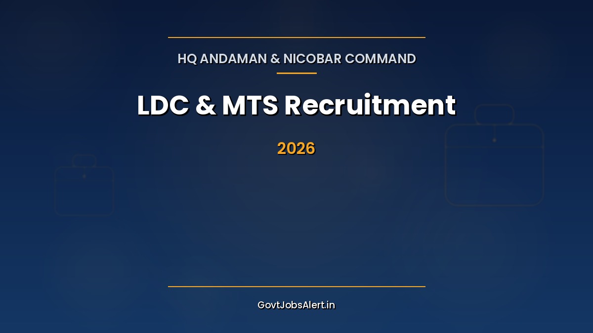 Indian Navy HQ ANC LDC MTS Recruitment 2026 — 9 vacancies at Sri Vijaya Puram Andaman notification