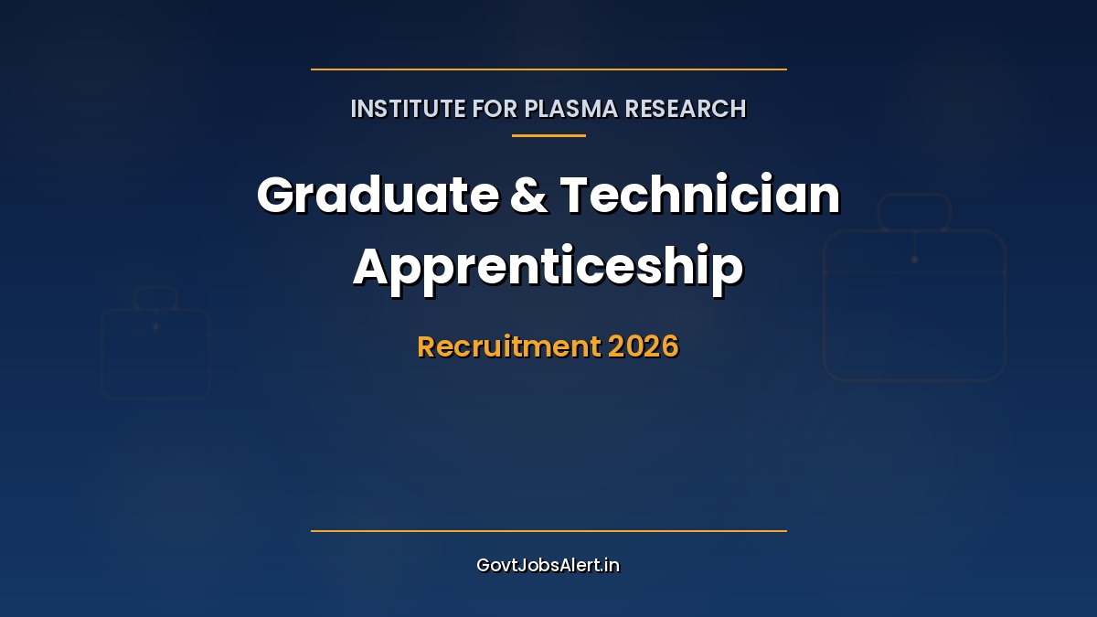 IPR Institute for Plasma Research Apprenticeship 2026 recruitment notification for graduate and technician posts
