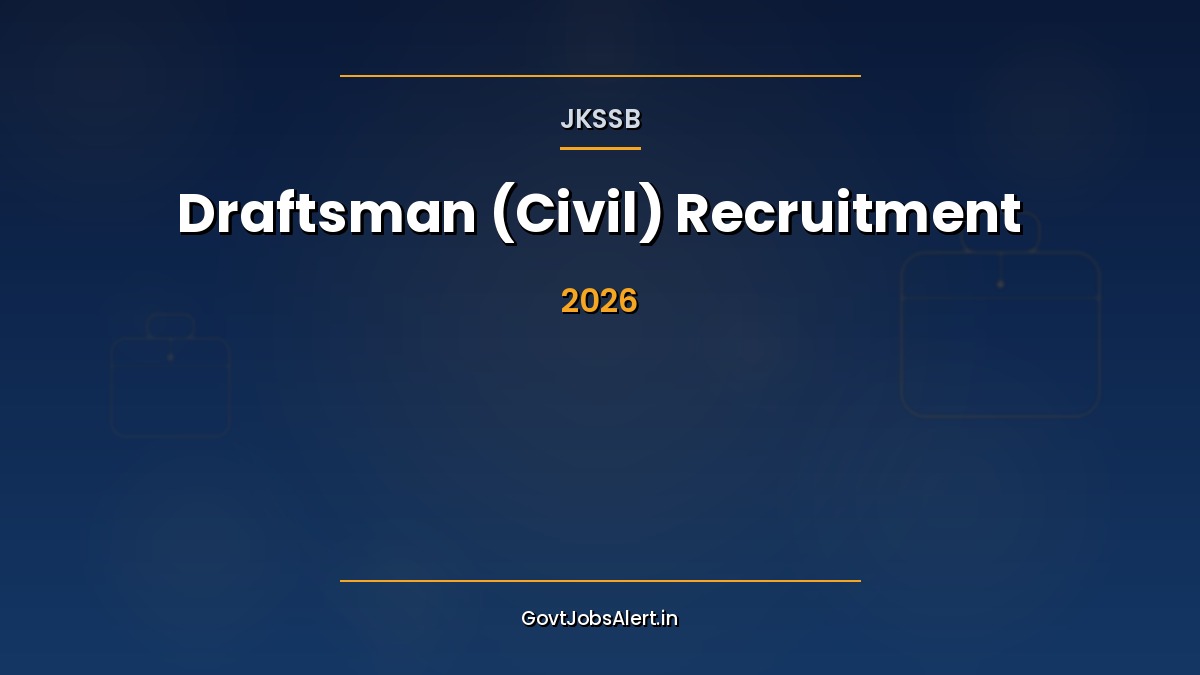 JKSSB Draftsman Civil recruitment 2026 notification with 76 vacancies in Jal Shakti Department Jammu and Kashmir