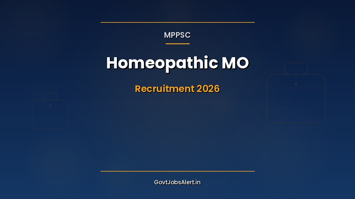 MPPSC Homeopathic Medical Officer Recruitment 2026 notification 34 vacancies