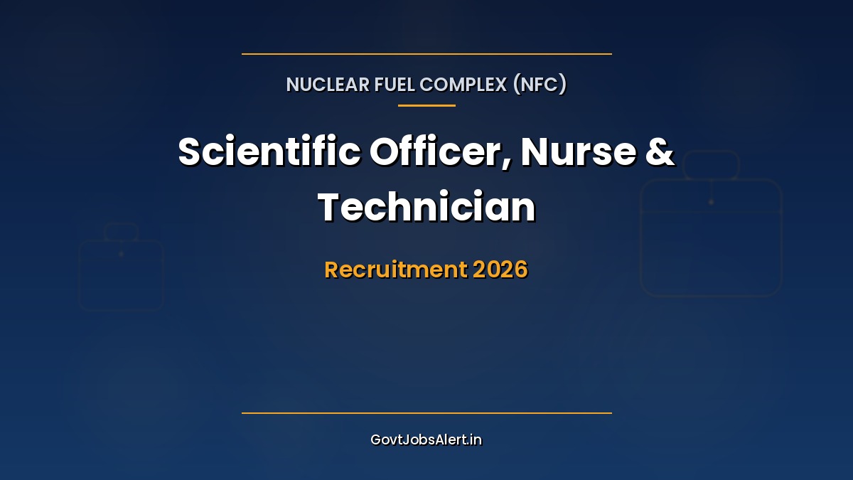 NFC Scientific Officer Nurse Pharmacist Technician Recruitment 2026 notification with 18 vacancies under Department of Atomic Energy
