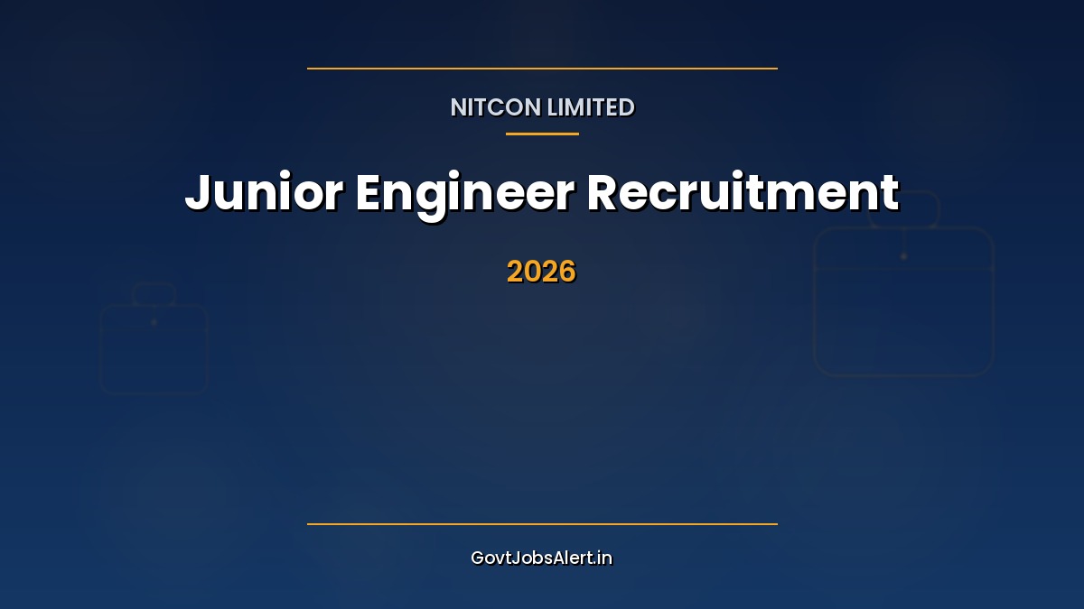 NITCON Limited Junior Engineer Civil Electrical Mechanical Recruitment 2026 notification with 100 vacancies