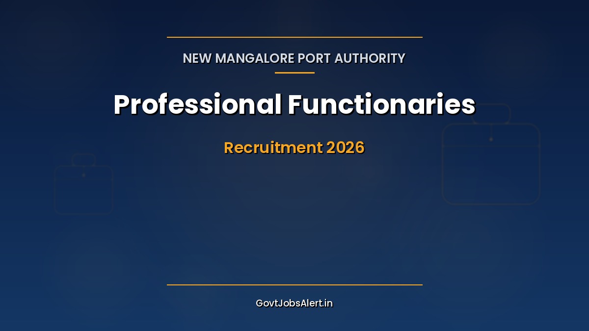 NMPA New Mangalore Port Authority Professional Functionaries Recruitment 2026 notification for 13 contract posts