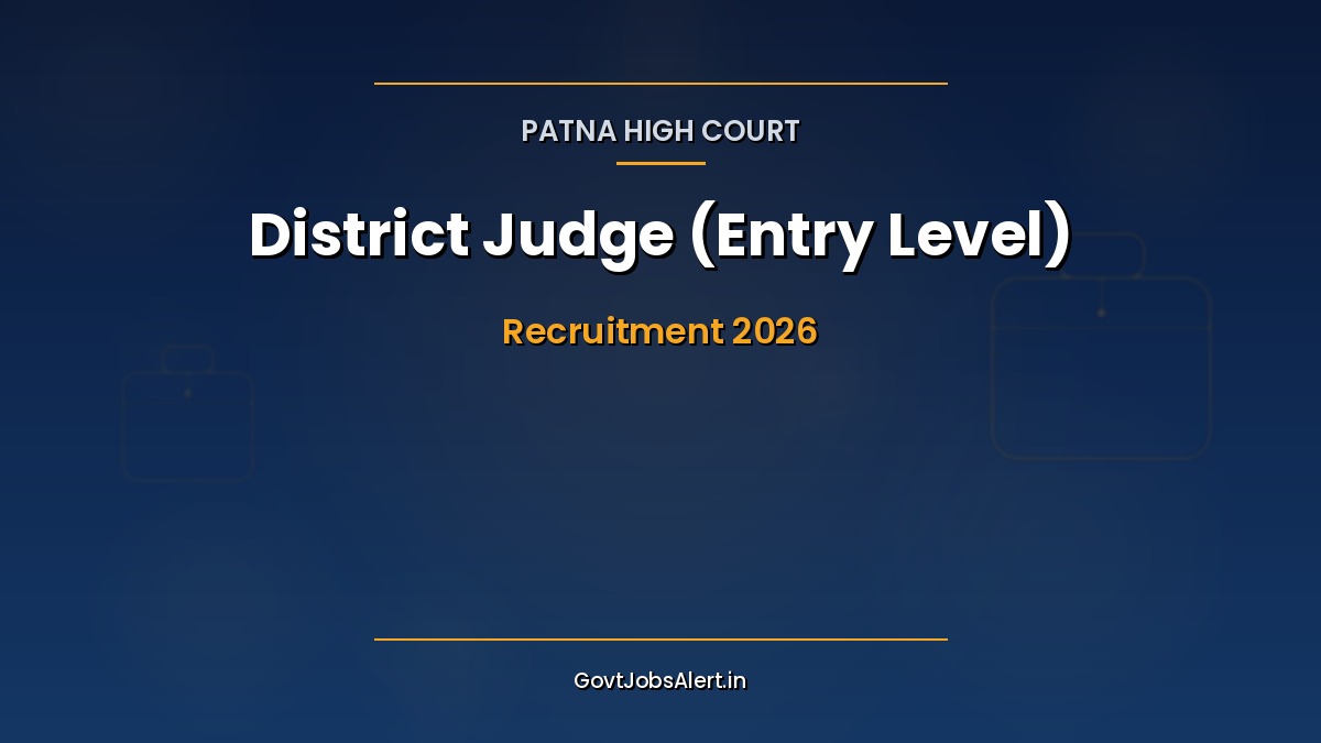 Patna High Court District Judge Recruitment 2026 notification poster for 8 Bihar Superior Judicial Service posts with pay ₹1,44,840 – ₹1,94,660 apply online by 15 May 2026