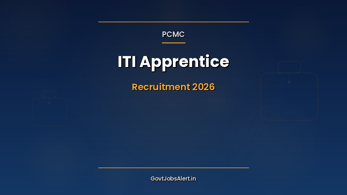 PCMC Apprentice Recruitment 2026 thumbnail showing 407 ITI trade apprentice vacancies across COPA, Wireman, Electrician and 9 other trades in Pimpri Chinchwad Maharashtra.