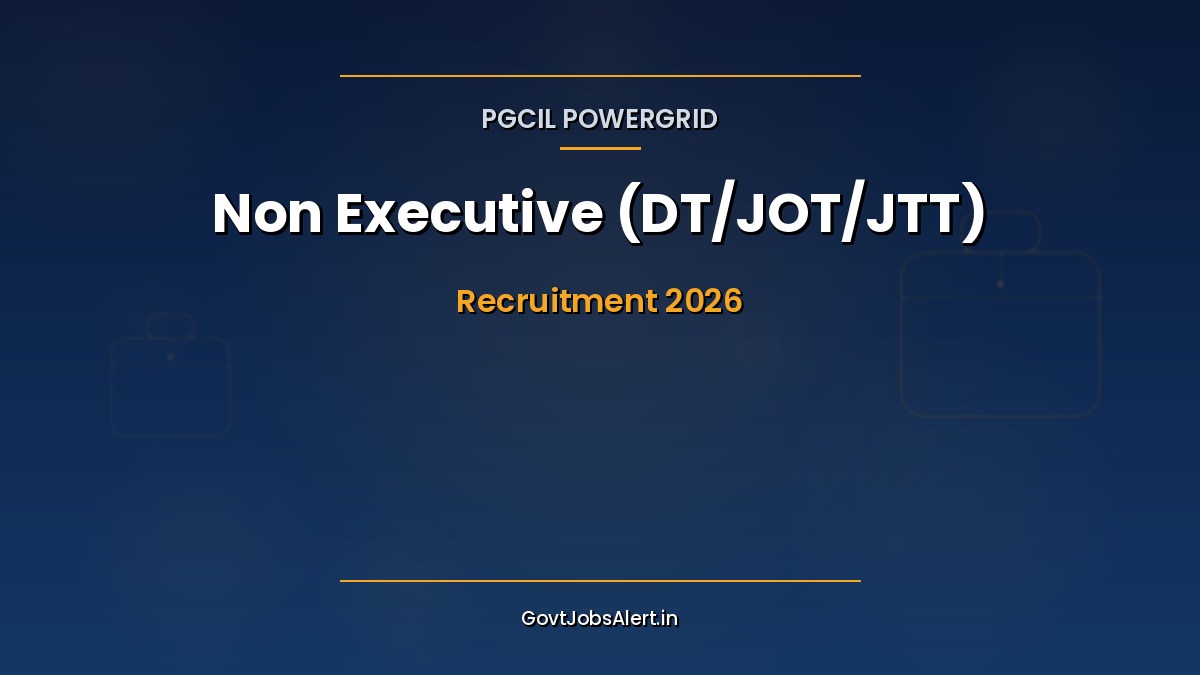 PGCIL POWERGRID Non Executive Recruitment 2026 - 668 Diploma Trainee, JOT & JTT Posts Thumbnail