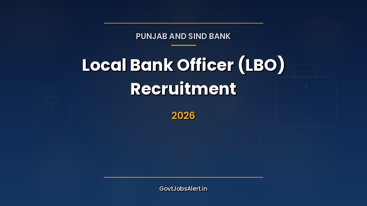 Punjab and Sind Bank LBO Recruitment 2026 notification poster for 1,000 Local Bank Officer JMGS I posts across 17 states