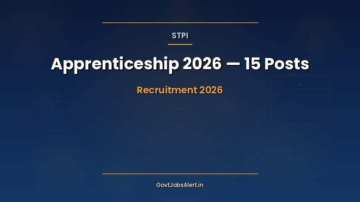 STPI Apprenticeship 2026 Notification — 15 Graduate, Diploma, and BA/B.Com Apprentice Posts Across 9 Indian Cities