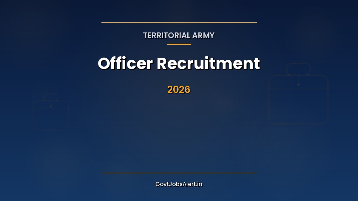 Territorial Army Officer Recruitment 2026 notification for 12 Lieutenant posts CBT exam on 12 July 2026