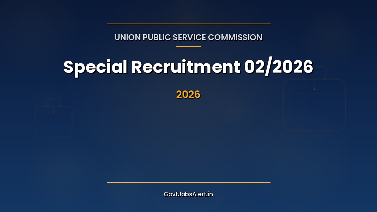 UPSC Special Recruitment 02/2026 notification poster for 16 central government job vacancies with salary and last application date