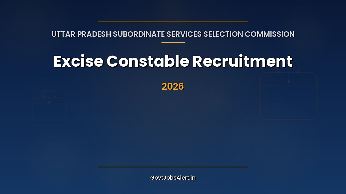 UPSSSC Excise Constable Recruitment 2026: Apply Online for 722 Posts