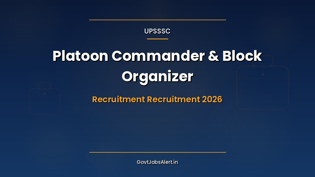 UPSSSC Platoon Commander and Block Organizer Recruitment 2026 notification with 295 vacancies in Uttar Pradesh