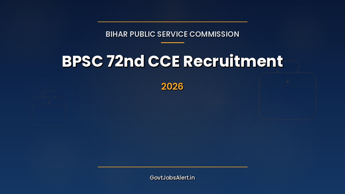 BPSC 72nd CCE 2026 notification banner showing 1230 vacancies for Bihar Administrative Service, DSP, Bihar Finance Service, Revenue Officer and other state services
