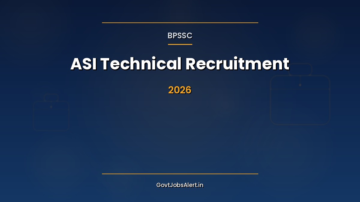 BPSSC ASI Technical Recruitment 2026 banner — 22 Assistant Sub-Inspector posts in Bihar Police Radio Wireless wing
