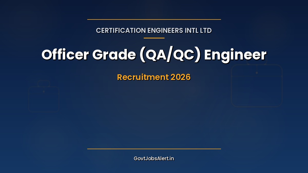Certification Engineers International Limited CEIL Officer Grade Recruitment 2026 notification for 85 QA QC Safety Marketing HR posts apply online