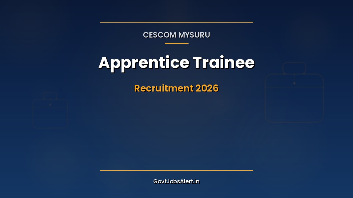 CESCOM Apprentice Recruitment 2026 — 200 vacancies for Graduate, Diploma and Non-Engineering Apprentices in Mysuru, Karnataka