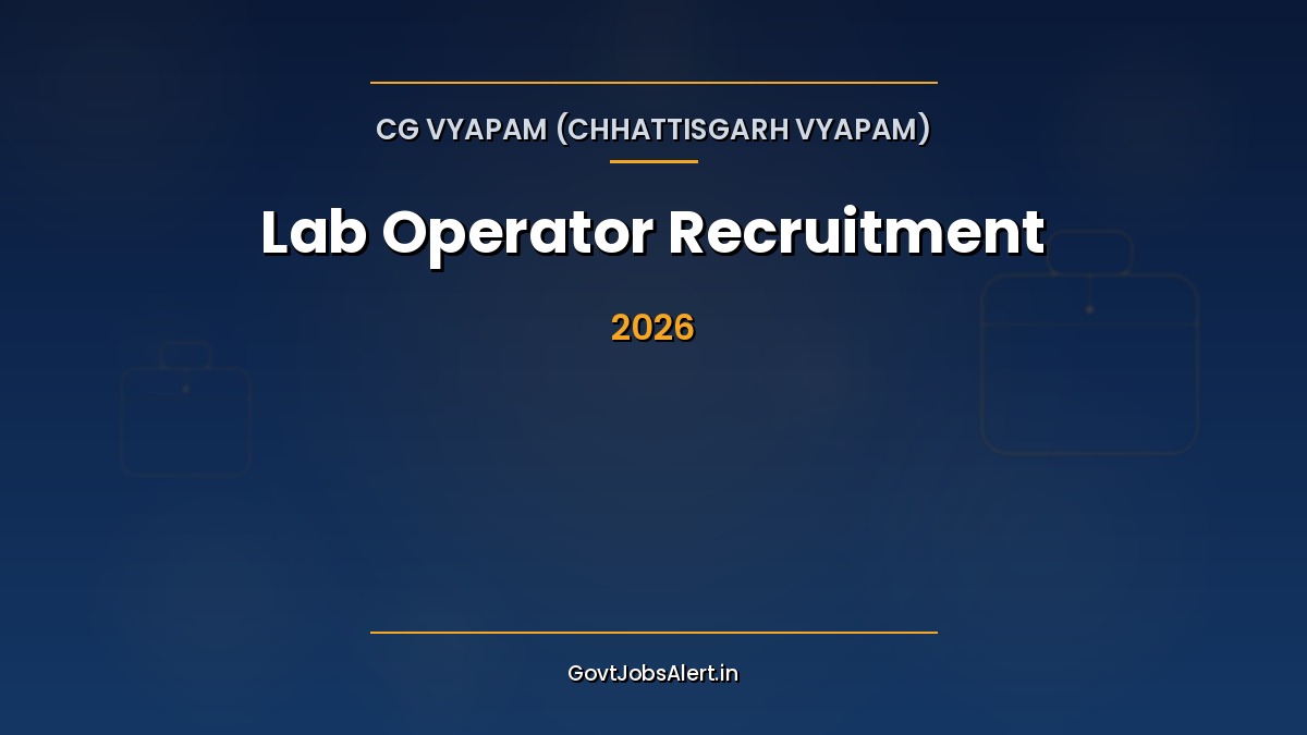 CG Vyapam Lab Operator Prayogshala Paricharak Recruitment 2026 notification for 17 Class-IV posts under Chhattisgarh Environment Conservation Board — apply online by 8 June 2026