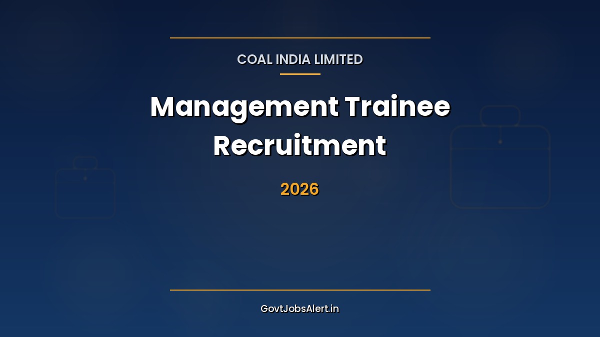 Coal India Management Trainee Recruitment 2026 notification poster — 660 MT vacancies for Civil, Electrical, Mechanical, System, E&T, Geology, Industrial Engineering, Rajbhasha and Company Secretary