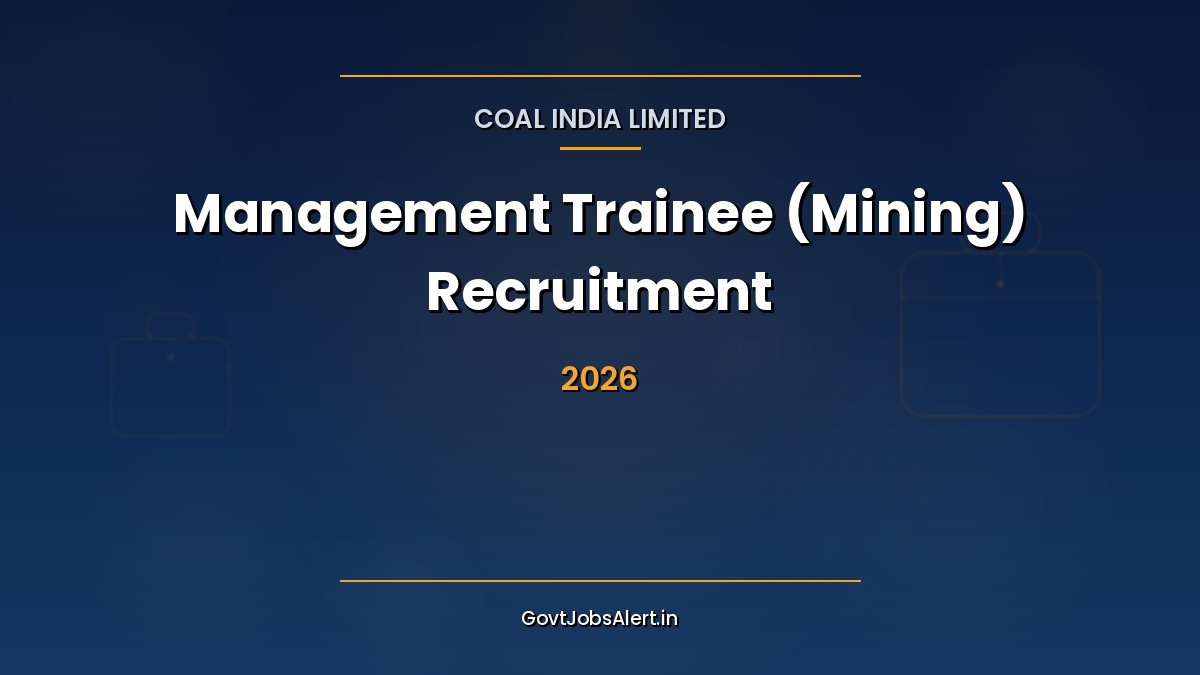 Coal India MT Mining Recruitment 2026 notification poster — 276 Management Trainee Mining vacancies through GATE-2025
