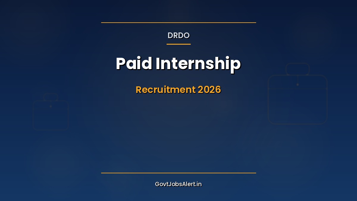 DRDO CAIR Bengaluru Paid Internship 2026 notification banner for 50 engineering internship slots in AI ML CS IT and Electronics with Rs 5000 monthly stipend