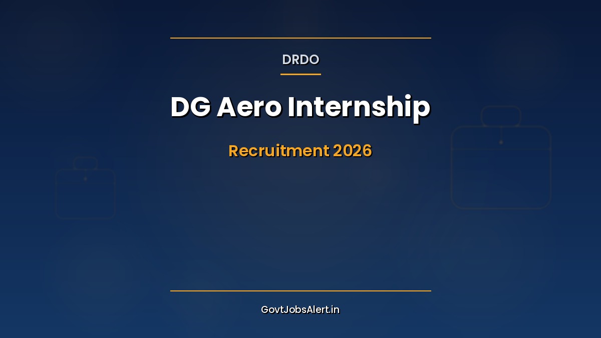 DRDO DG Aero Paid Internship 2026 notification poster announcing 200 engineering internships across ADE ADRDE CABS CEMILAC GTRE with Rs 30,000 stipend
